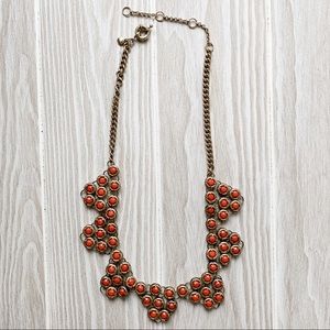 J.Crew Coral And Bronze Necklace